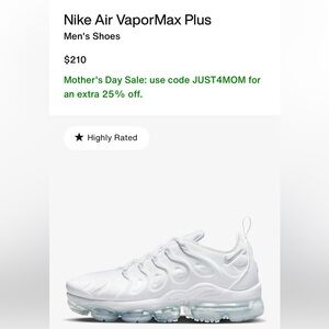 Nike Vapor Max Plus - size 12 men